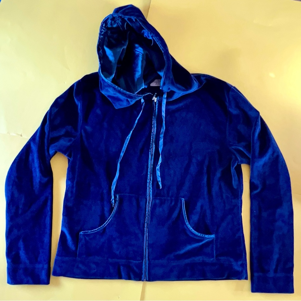 Blue Velvet Women's Hoodie Medium ribbon strings